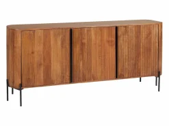 Aparador con 3 puertas de madera de mango y metal - Natural y negro - BALIMELA^Vente-unique Discount