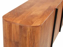 Aparador con 3 puertas de madera de mango y metal - Natural y negro - BALIMELA^Vente-unique Discount