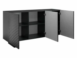 Vente-unique Aparador con 3 puertas de MDF - Color: - LUDIMA Negro Clearance