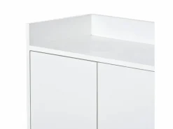 ModernLuxe Aparador con 4 puertas sin tirador - estilo contemporáneo - madera + metal - Blanco Sale