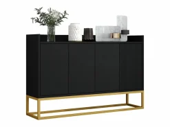 ModernLuxe Aparador|Aparador con 4 puertas sin tirador - estilo contemporáneo - madera + metal -