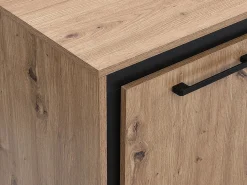 Vente-unique Aparador con 3 puertas y 3 cajones de MDF - Natural y negro - NALAMANE Color natural claro Clearance