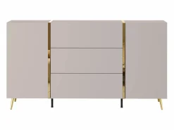 Aparador con 2 puertas y 3 cajones - Beige y Dorado - MARZIALO^Vente-unique New