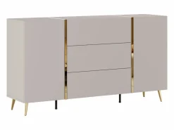 Aparador con 2 puertas y 3 cajones - Beige y Dorado - MARZIALO^Vente-unique New