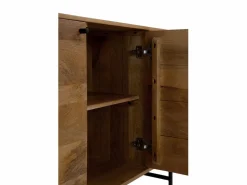 Aparador con contornos curvos de madera maciza de mango con 4 puertas^ Hot