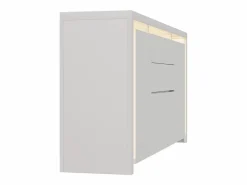 Aparador|Aparador con iluminación LED y 2 cajones - Cómoda de 4 puertas con compartimentos - Mueble de almacenaje - Mueble de cocina/salón -