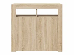 Aparador con luces LED roble Sonoma 80x35x75 cm^vidaxl Sale