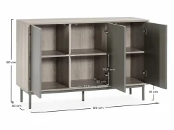 Aparador Cuzco 3 puertas color Roble/^VS Venta-stock Hot