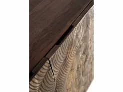 Aparador de 3 puertas de madera maciza de mango con patas negras^ Discount