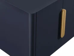 Vente-unique Aparador de 4 puertas en MDF y madera de caucho - Azul y Natural Claro - DUNELON Azul / Color natural claro Online
