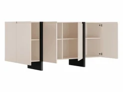 Aparador de 4 puertas en MDF - Beige y negro - LUVONIA^Vente-unique New