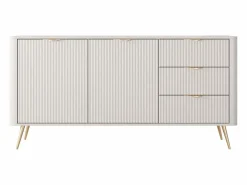 Vente-unique Aparador de 2 puertas y 3 cajones en MDF - y dorado - ELONARIA de Pascal Morabito Beige Best