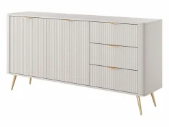Vente-unique Aparador de 2 puertas y 3 cajones en MDF - y dorado - ELONARIA de Pascal Morabito Beige Best