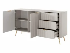 Vente-unique Aparador de 2 puertas y 3 cajones en MDF - y dorado - ELONARIA de Pascal Morabito Beige Best