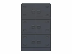 vidaxl Cajonera De Escritorio|Aparador de acero antracita 67x39x107 cm