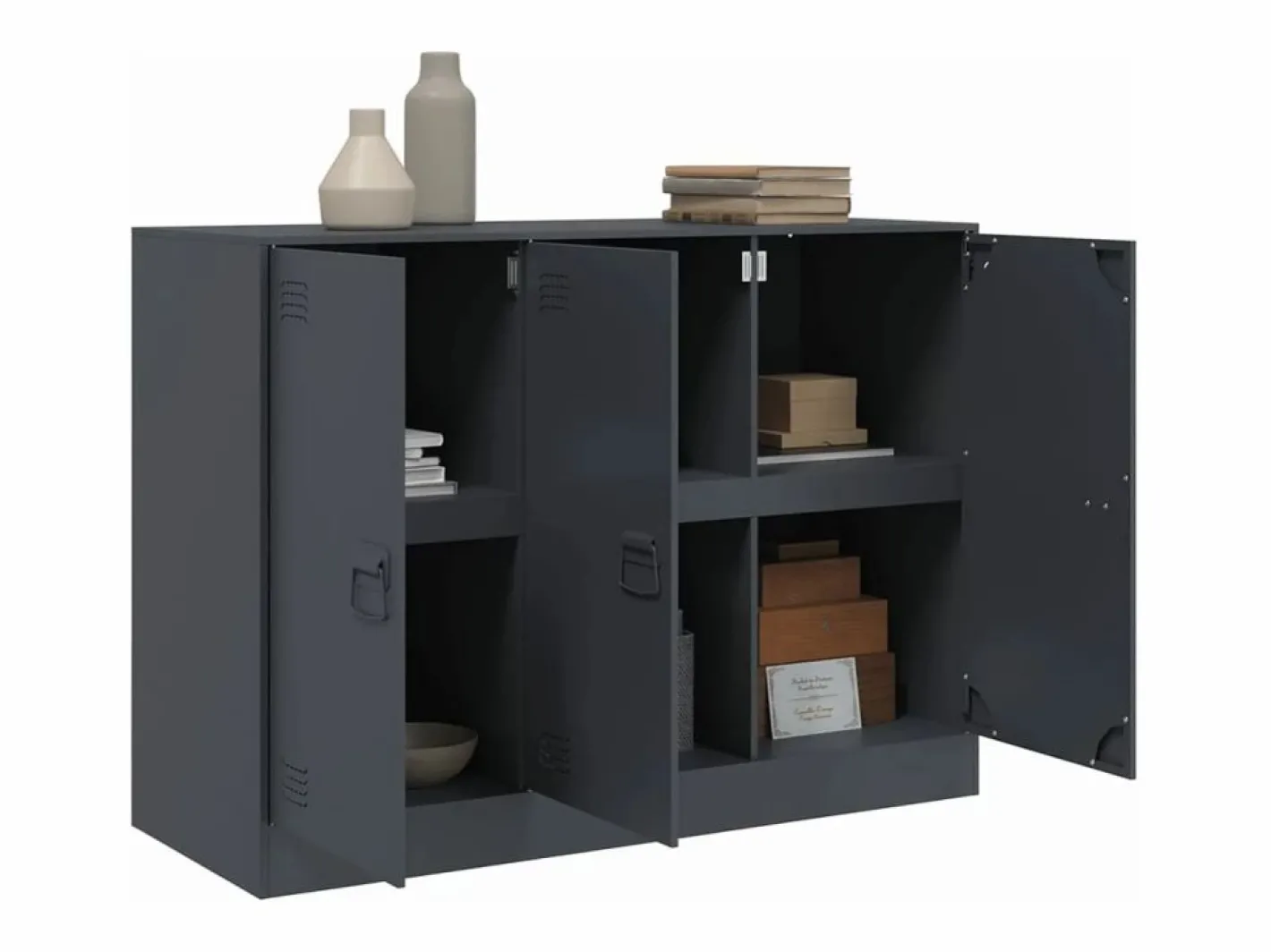 vidaxl Aparador De Cocina|Aparador de acero antracita 99x39x73 cm