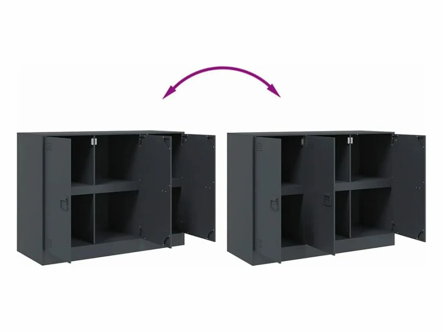 vidaxl Aparador De Cocina|Aparador de acero antracita 99x39x73 cm