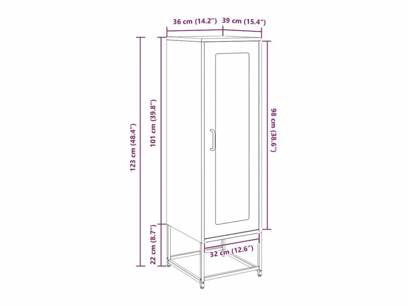 Aparador de acero laminado en frío 36x39x123 cm^vidaxl Sale