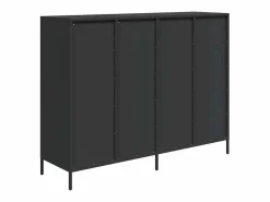 vidaxl Aparador de acero laminado en frío 135x39x103,5 cm Negro Clearance