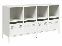 vidaxl Aparador de acero laminado en frío 135x39x73,5 cm Blanco Outlet