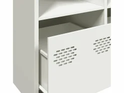 vidaxl Aparador de acero laminado en frío 135x39x73,5 cm Blanco Outlet