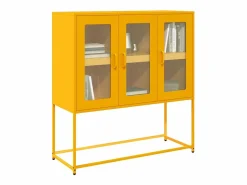 vidaxl Aparador de acero laminado en frío 100,5x39x107 cm Amarillo
