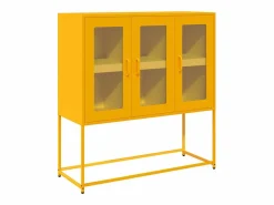 vidaxl Aparador de acero laminado en frío 100,5x39x107 cm Amarillo