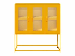 vidaxl Aparador de acero laminado en frío 100,5x39x107 cm Amarillo