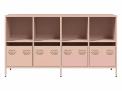 vidaxl Aparador de acero laminado en frío 135x39x73,5 cm Rosa Online