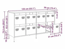 vidaxl Aparador De Cocina|Aparador de acero laminado en frío antracita 135x39x73,5 cm