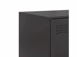 vidaxl Aparador de acero 67x39x95 cm Negro Outlet
