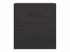 vidaxl Aparador de acero 67x39x73 cm Negro Discount