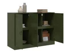 vidaxl Aparador De Cocina|Aparador de acero oliva 99x39x73 cm