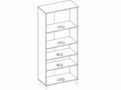 Aparador de cocina - 4 puertas, 1 hueco - Blanco y roble - WAJDI^Vente-unique Online