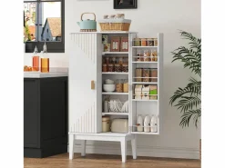 Merax Aparador De Cocina|Aparador de cocina - 120 x 59 x 30 cm - con 2 puertas con estantes - estilo vintage - MDF -