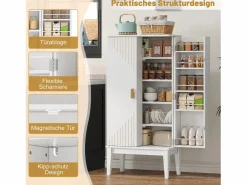 Merax Aparador De Cocina|Aparador de cocina - 120 x 59 x 30 cm - con 2 puertas con estantes - estilo vintage - MDF -