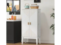 Merax Aparador De Cocina|Aparador de cocina - 120 x 59 x 30 cm - con 2 puertas con estantes - estilo vintage - MDF -