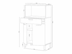 Aparador de cocina 2 puertas y 1 cajón L72 cm - Kira^Loungitude New