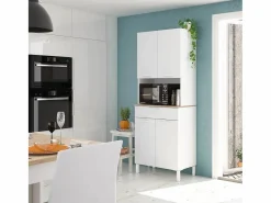 Calicosy Aparador de Cocina con 4 puertas + 1 cajón - L72 cm Blanco Best