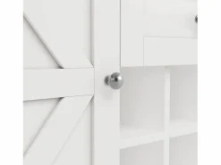 Hauss Spole Aparador de cocina con 4 puertas, 2 cajones y botellero - Madera MDF - Negro Blanco Best