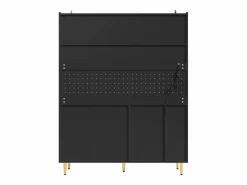 Aparador de cocina con iluminación LED, 4 puertas, 3 cajones y botellero -^Hauss Spole Online