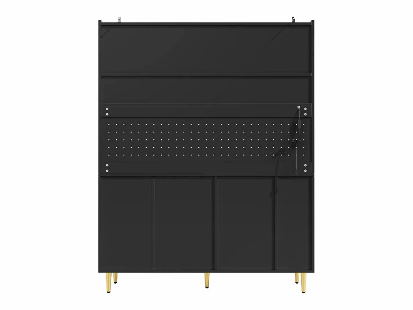 Aparador de cocina con iluminación LED, 4 puertas, 3 cajones y botellero -^Hauss Spole Online