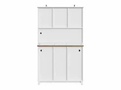 Aparador de cocina con iluminación LED, 3 cajones y 4 puertas - estantes regulables - y madera^Hauss Spole Hot