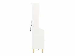 Hauss Spole Aparador de cocina con iluminación LED, 4 puertas, 3 cajones y botellero - Blanco Sale