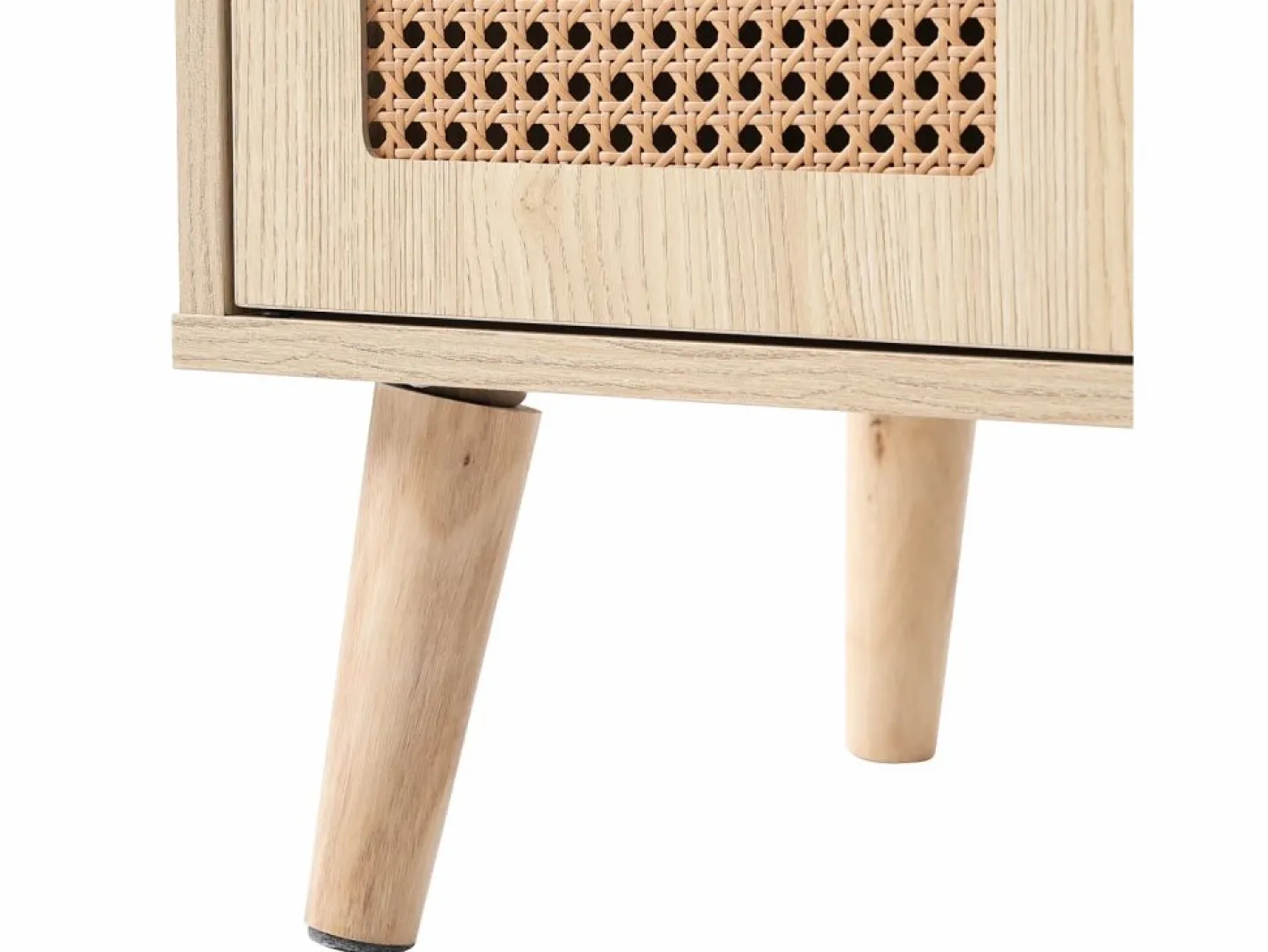 Aparador de cocina 60x40x110cm, 2 puertas de ratán y 1 cajón, madera, natural claro^Hauss Spole Outlet