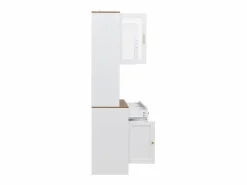 Hauss Spole Aparador De Cocina|Aparador de cocina 94,5x40x175,5cm con 5 puertas, 3 cajones y nichos, tapa chapada imitación madera, cuerpo