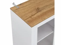 Hauss Spole Aparador De Cocina|Aparador de cocina 94,5x40x175,5cm con 5 puertas, 3 cajones y nichos, tapa chapada imitación madera, cuerpo