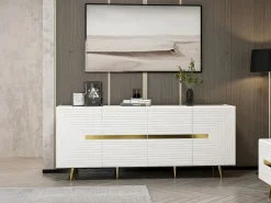 Aparador de diseño con 4 puertas de MDF - y Dorado - MOLYA^Vente-unique Discount