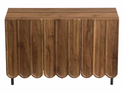 OKWISH Aparador|Aparador de madera con 3 puertas a rayas y estantes ajustables - para salón y comedor