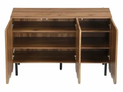 OKWISH Aparador|Aparador de madera con 3 puertas a rayas y estantes ajustables - para salón y comedor